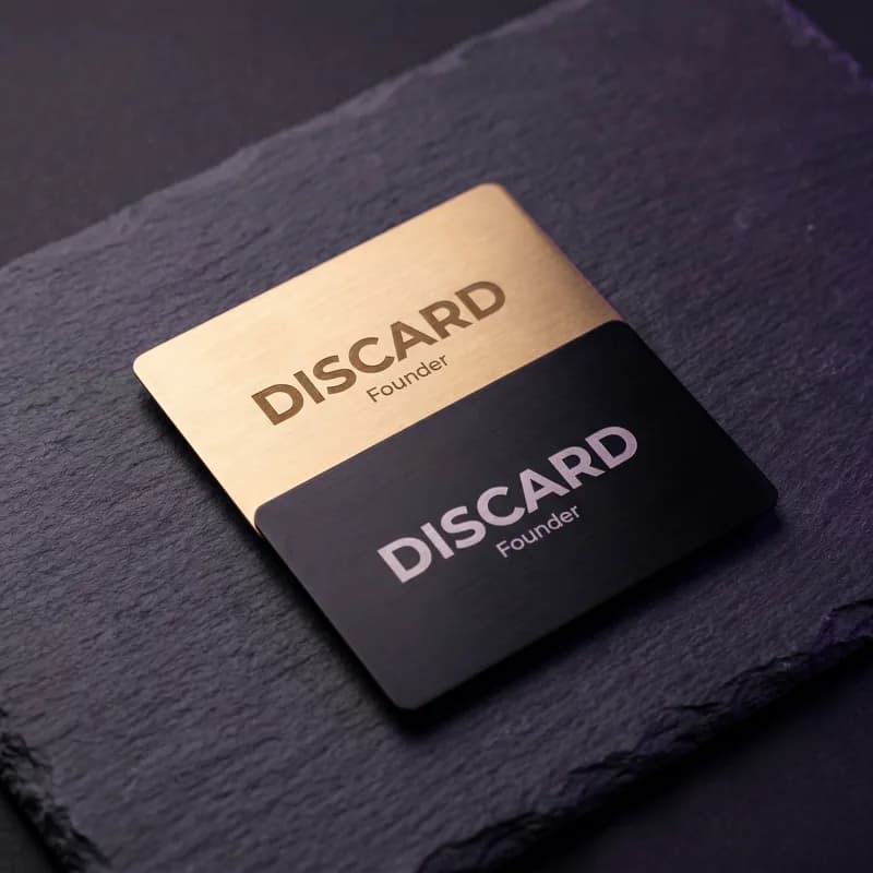 Gold and black Discard card finishes side by side