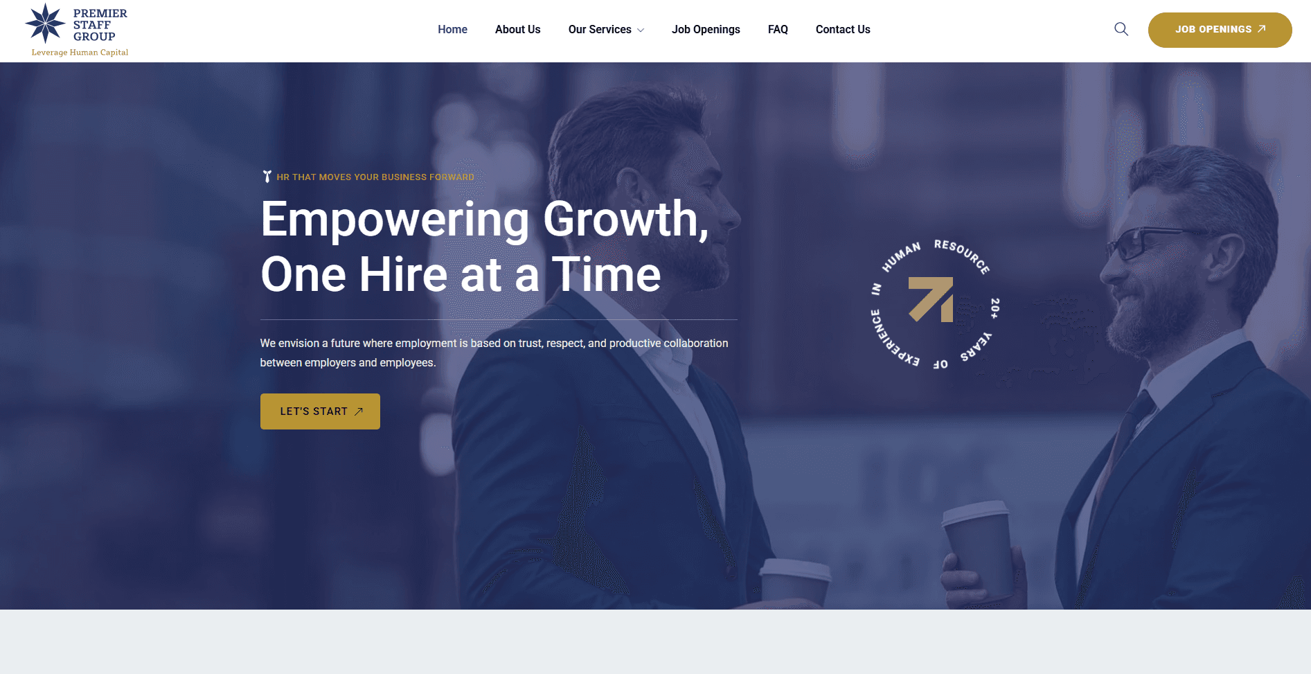 Premier Staff Group homepage