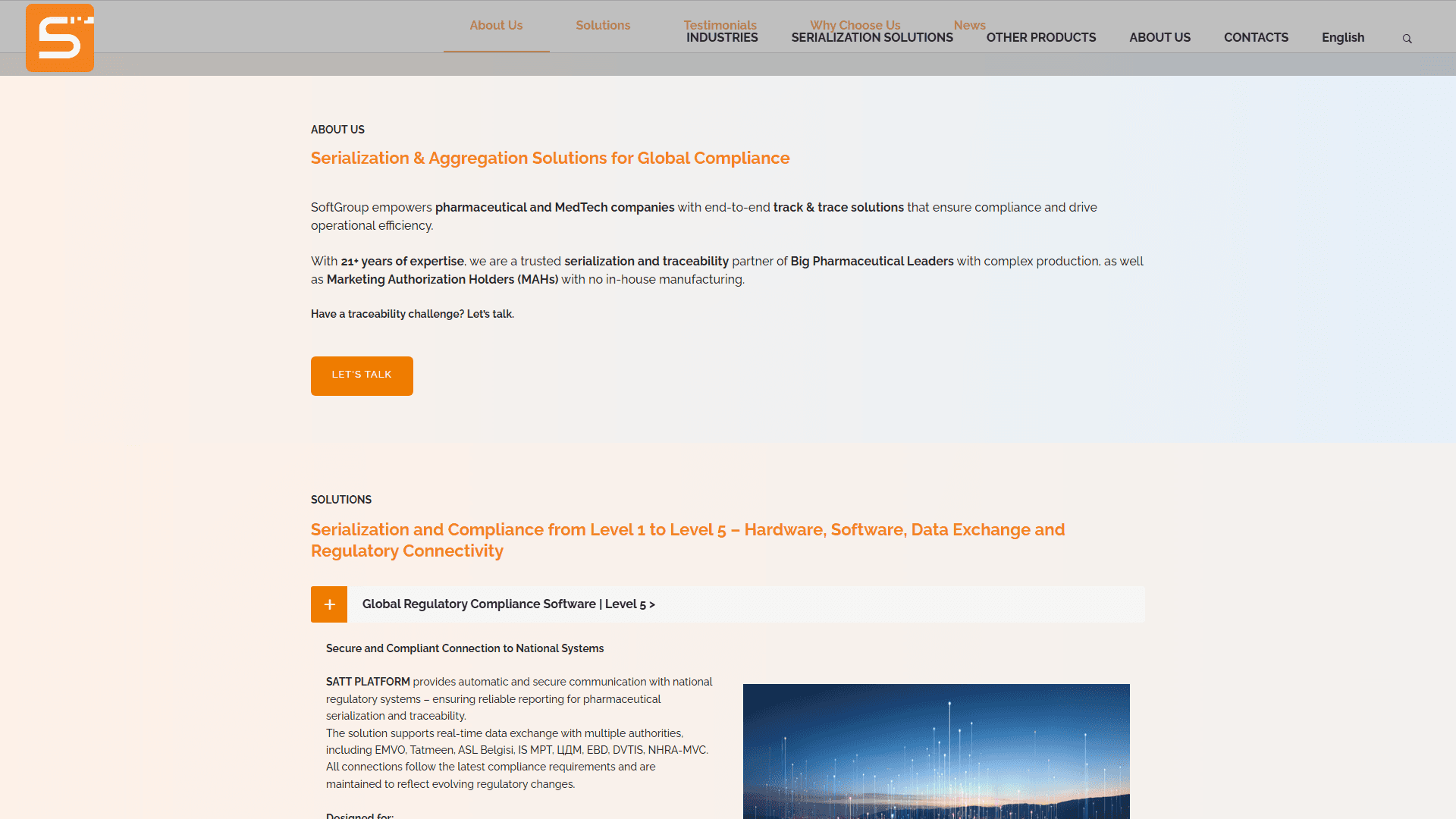 SoftGroup pharmaceutical serialization corporate website
